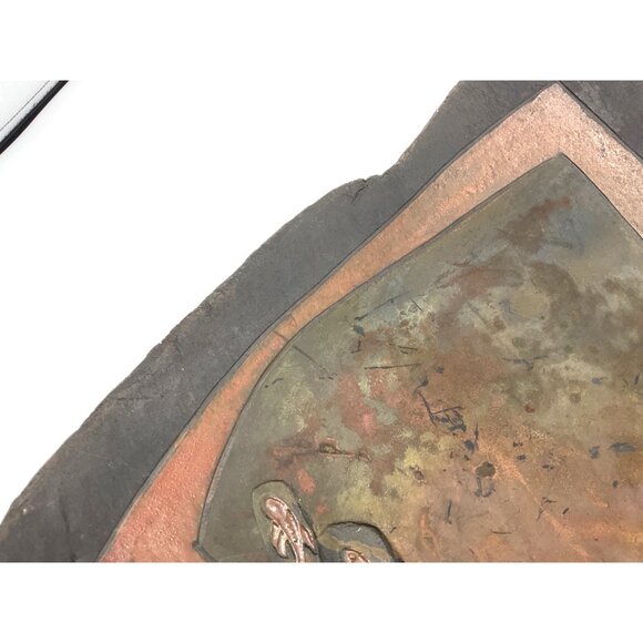 Signed Kimmberly Ioane 1992 Raku Ceramic Abstract Art Plate Wall Hanging Copper - Picture 13 of 14